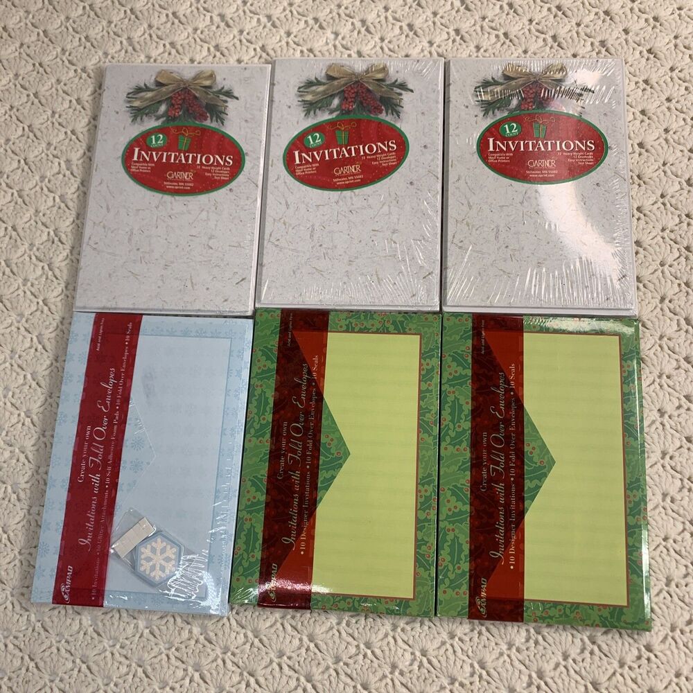 Lot Of AMPAD PRINTABLE CREATE YOUR OWN HOLIDAY 66 COUNT INVITATIONS 3 Styles